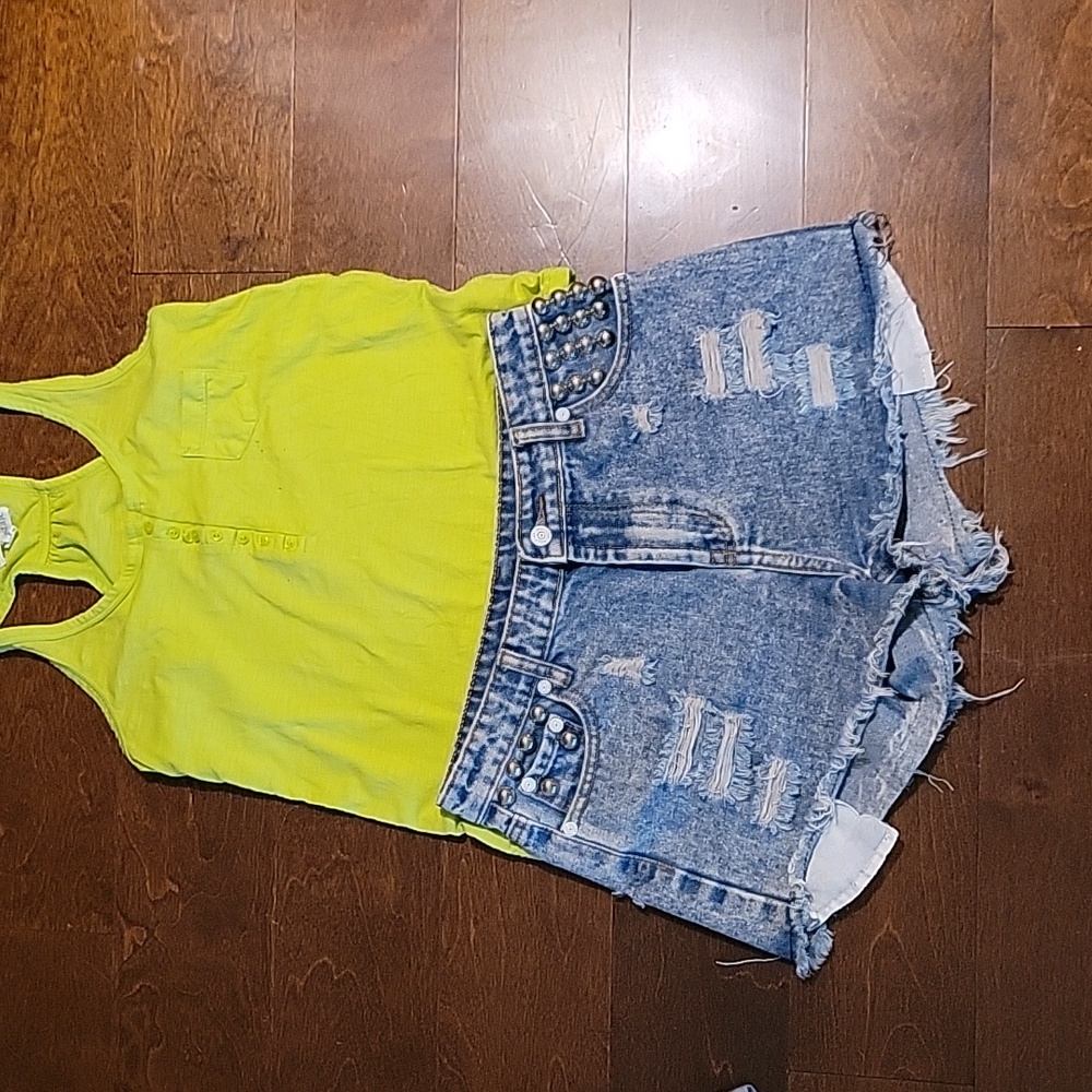 Studded Denim Shorts